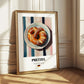 Pretzel (Brezen) – on Striped Tablecloth, German Pastry Wall Decor 