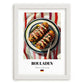 Rouladen – on Striped Tablecloth, German Food Print, placed in minimal white frame