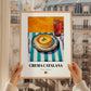 Crema Catalana – Oil Painting, Spanish Dessert Illustration, styled in a charming Paris street view