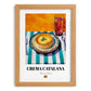 Crema Catalana – Oil Painting, Spanish Dessert Illustration, set in oak frame