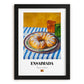 Ensaimada – Colorful Oil Painting, Spanish Pastry Wall Decor, in sleek black frame