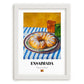 Ensaimada – Colorful Oil Painting, Spanish Pastry Wall Decor, placed in minimal white frame
