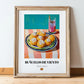 Buñuelos de Viento – Art, Spanish Dessert Wall Print, in wooden frame leaning on the floor