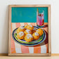 Buñuelos de Viento – Art, Spanish Dessert Wall Print, no-text version framed in wood