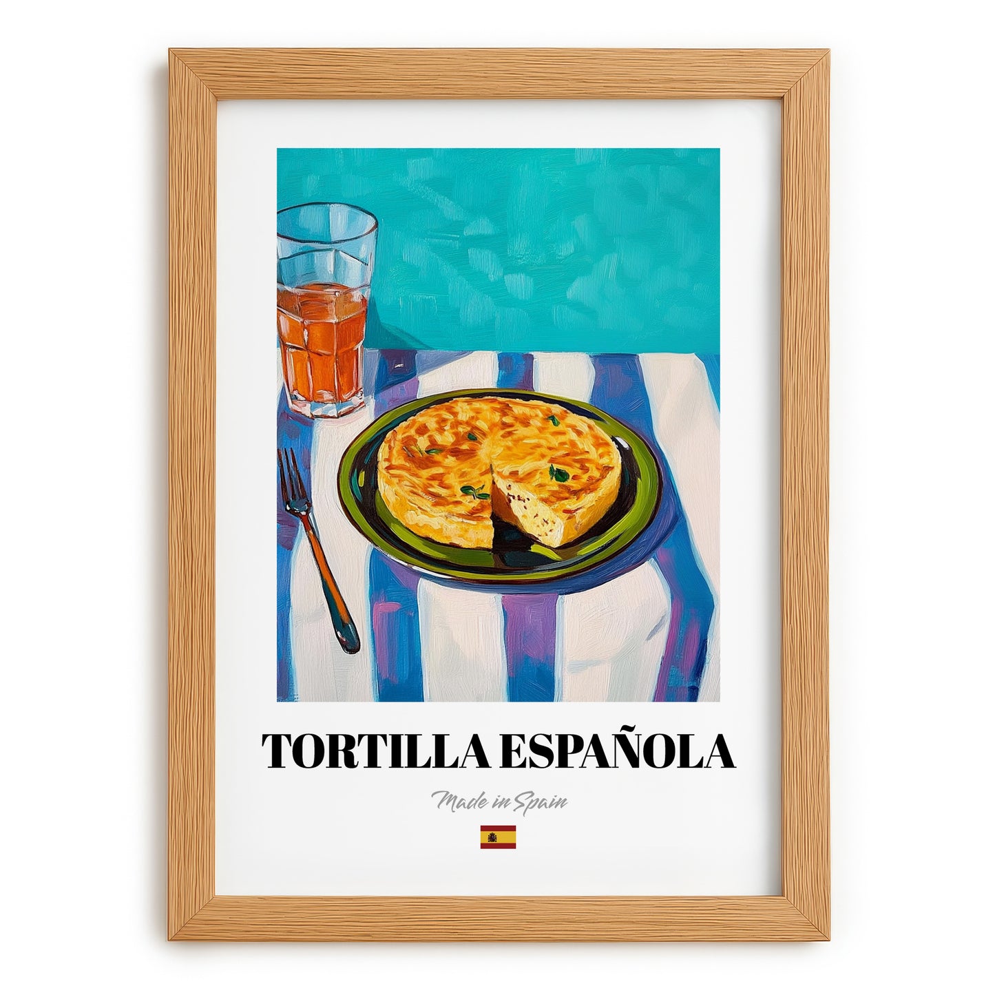 Tortilla Española – Art, Spanish Food Painting, set in oak frame