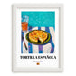 Tortilla Española – Art, Spanish Food Painting, placed in minimal white frame