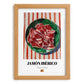 Jamón Ibérico – on Striped Tablecloth, Spanish Food Print, set in oak frame
