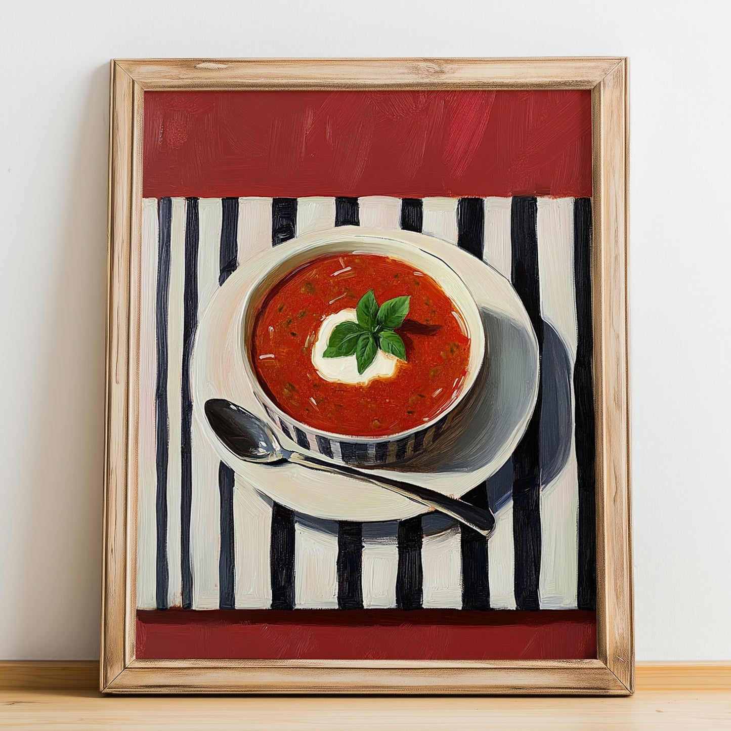 Gazpacho – Art, Spanish Food Wall Art, no-text version framed in wood
