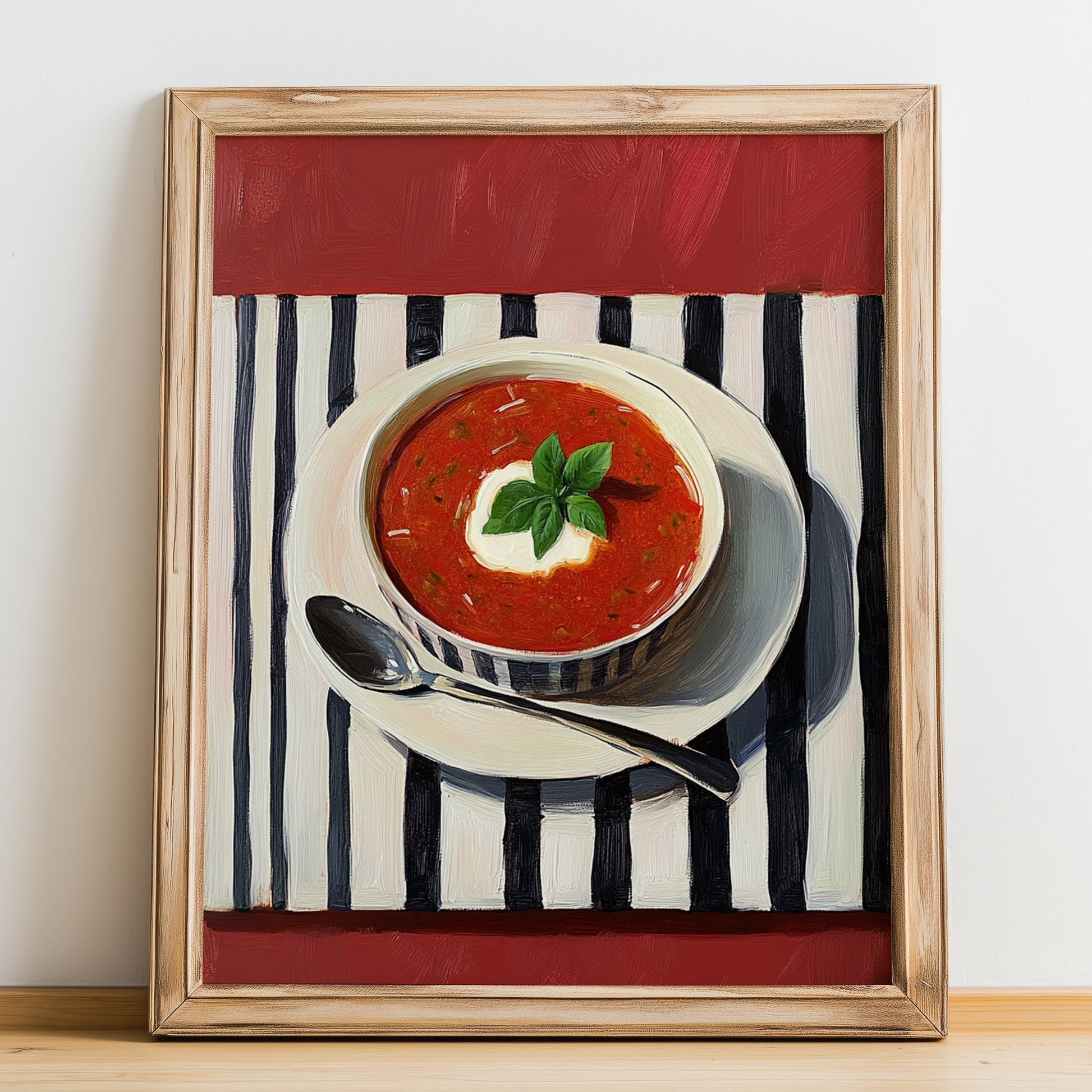 Gazpacho – Art, Spanish Food Wall Art, no-text version framed in wood
