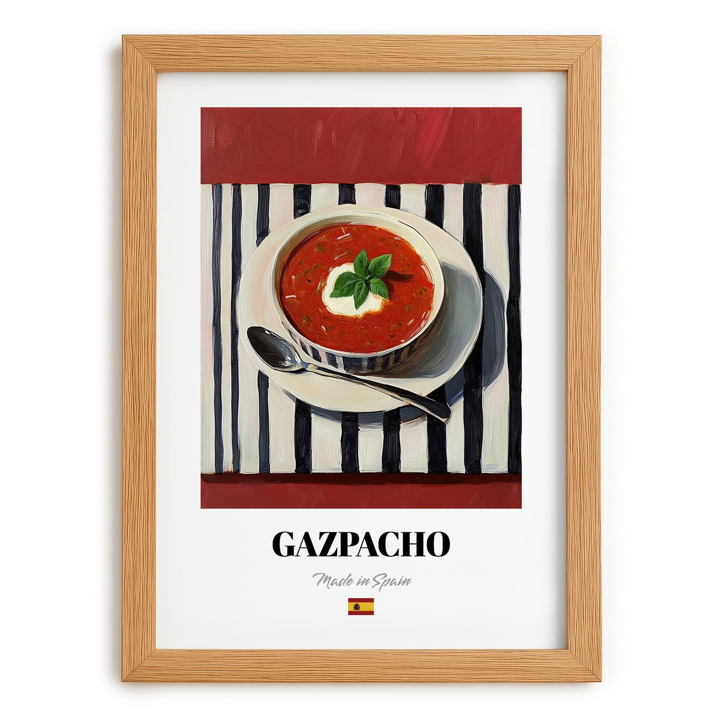 Gazpacho – Art, Spanish Food Wall Art, set in oak frame