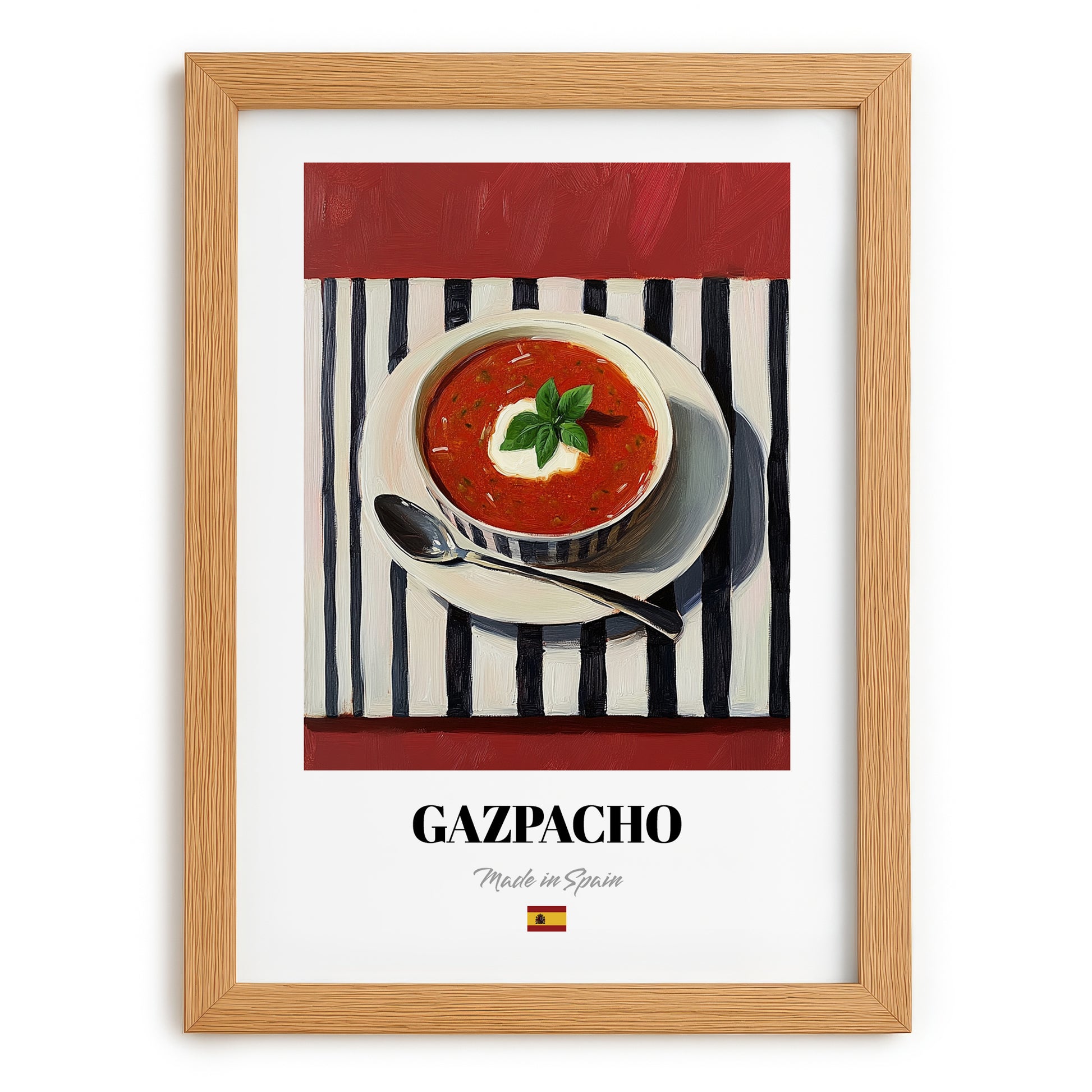Gazpacho – Art, Spanish Food Wall Art, set in oak frame