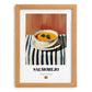 Salmorejo – on Striped Tablecloth, Spanish Food Print, set in oak frame