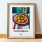 Patatas Bravas – Colorful Oil Painting, Spanish Food Print, in wooden frame leaning on the floor