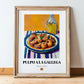 Pulpo a la Gallega – Art, Spanish Food Painting, in wooden frame leaning on the floor
