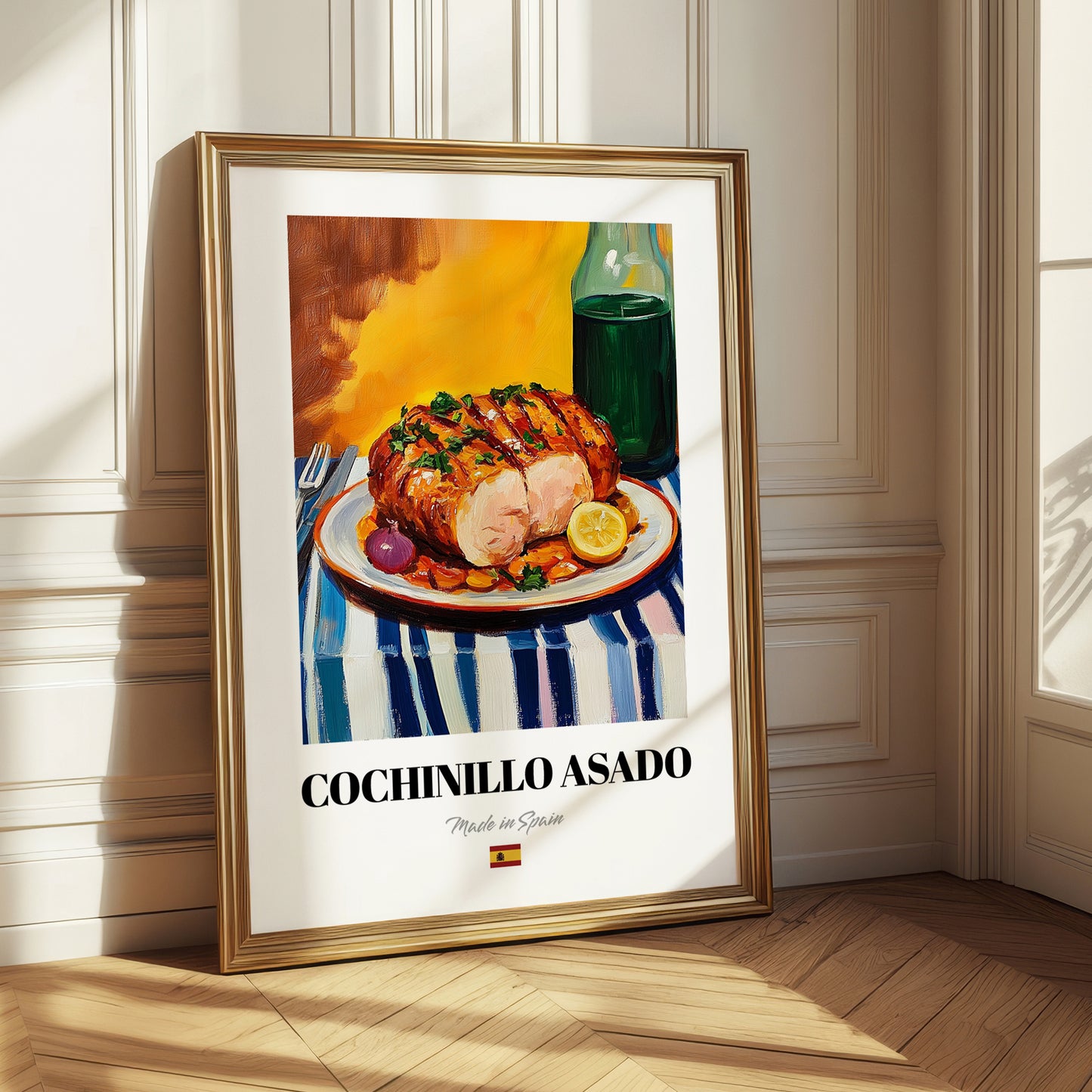 Cochinillo Asado – Colorful Oil Painting, Spanish Food Wall Art