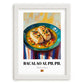 Bacalao al Pil Pil – Oil Painting, Spanish Food Poster, placed in minimal white frame