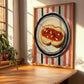 Pan con Tomate – on Striped Tablecloth, Spanish Food Wall Decor, clean layout with no caption