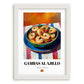 Gambas al Ajillo – Oil Painting, Spanish Food Wall Decor, placed in minimal white frame