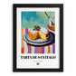 Tarta de Santiago – Colorful Oil Painting, Spanish Dessert Painting, in sleek black frame
