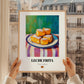 Leche Frita – Art, Spanish Dessert Illustration, styled in a charming Paris street view