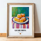 Leche Frita – Art, Spanish Dessert Illustration, in wooden frame leaning on the floor