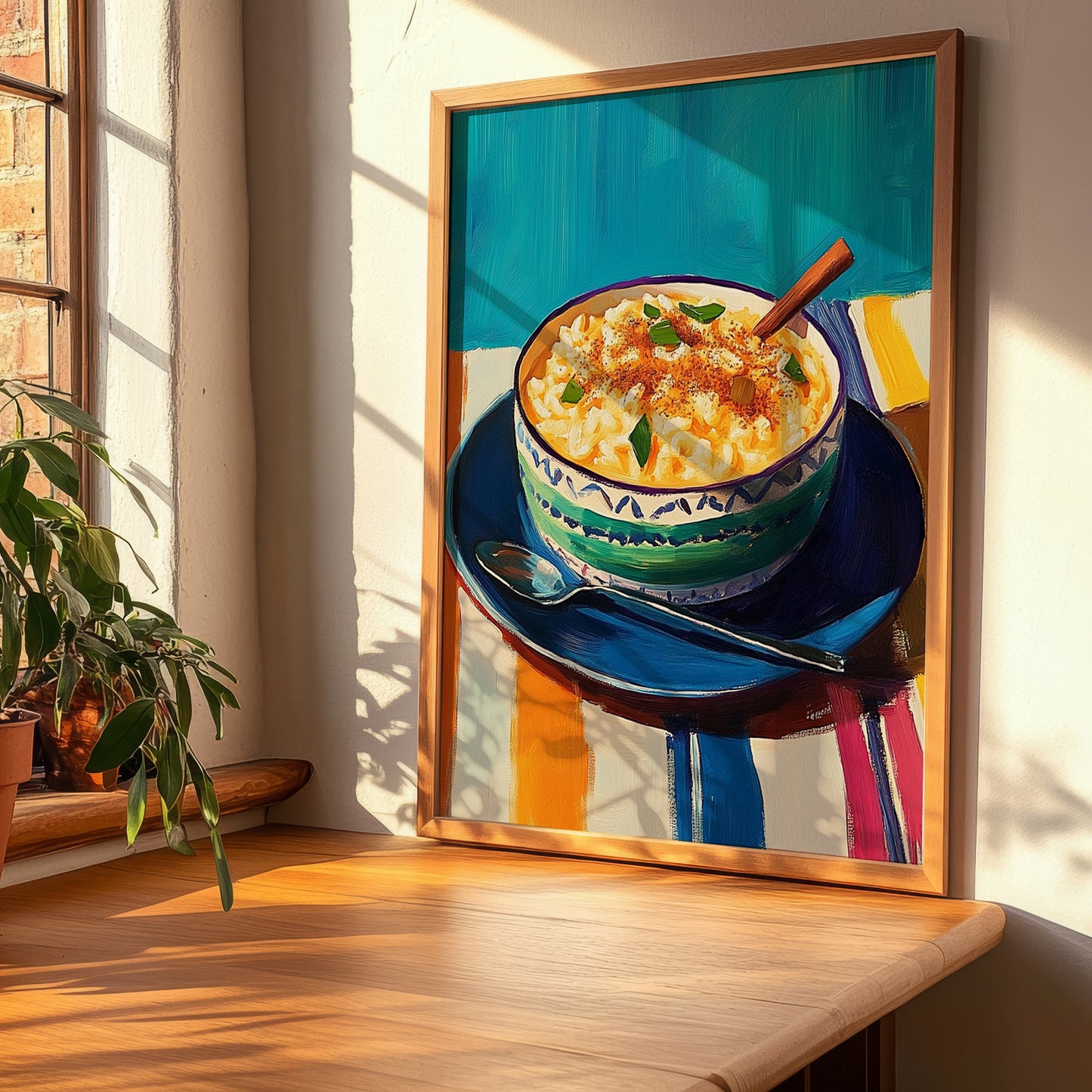 Arroz con Leche – Art, Spanish Dessert Painting, clean layout with no caption