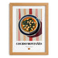 Cocido Montañés – on Striped Tablecloth, Spanish Food Painting, set in oak frame