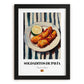 Soldaditos de Pavía – on Striped Tablecloth, Spanish Food Still Life, in sleek black frame