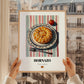 Hornazo – on Striped Tablecloth, Spanish Food Wall Decor, styled in a charming Paris street view