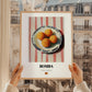Bomba – on Striped Tablecloth, Spanish Food Art, styled in a charming Paris street view