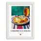 Canelones a la Catalana – Art, Spanish Pasta Wall Painting, placed in minimal white frame