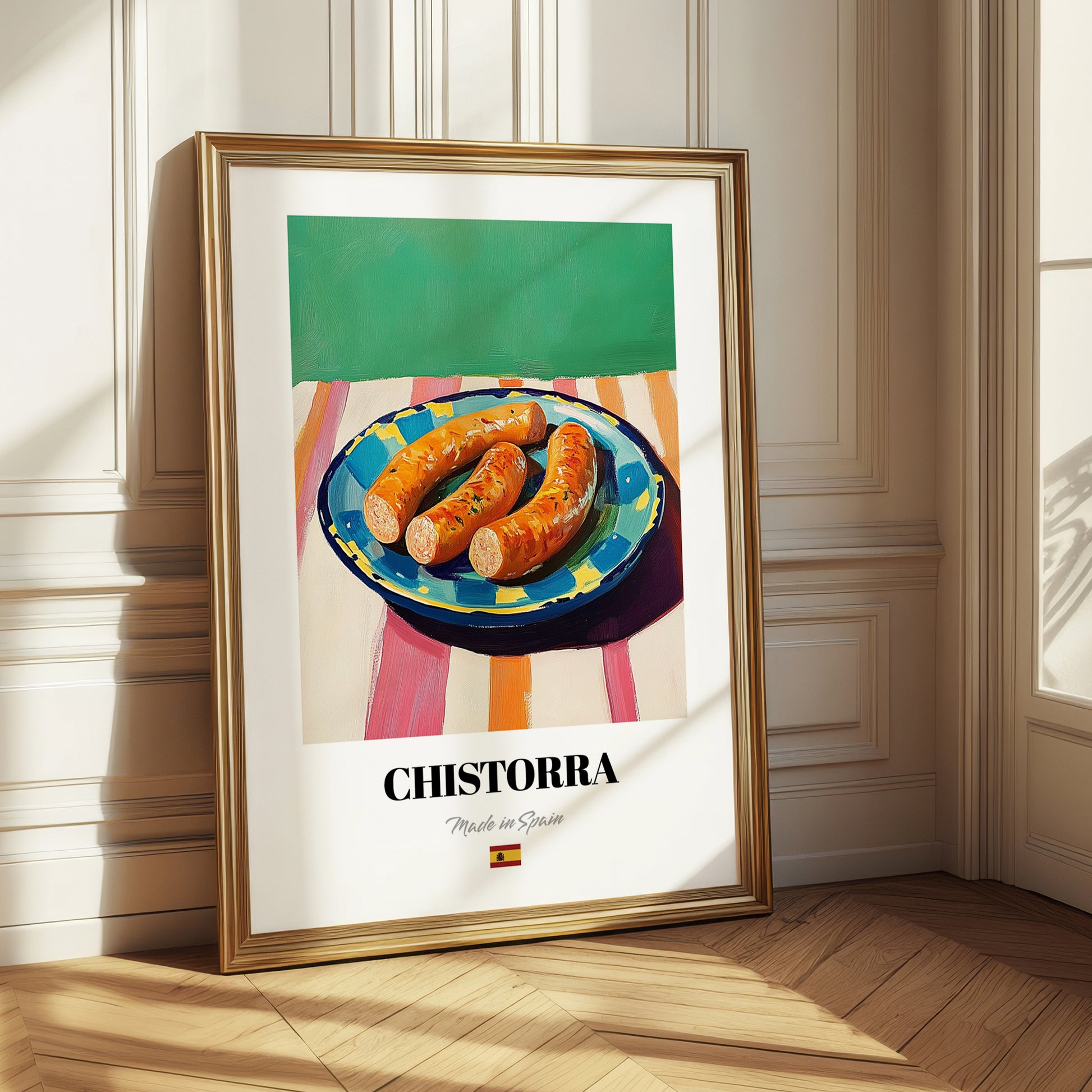 Chistorra – Oil Painting, Spanish Food Illustration