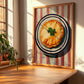 Empanada Gallega – on Striped Tablecloth, Spanish Pastry Painting, clean layout with no caption