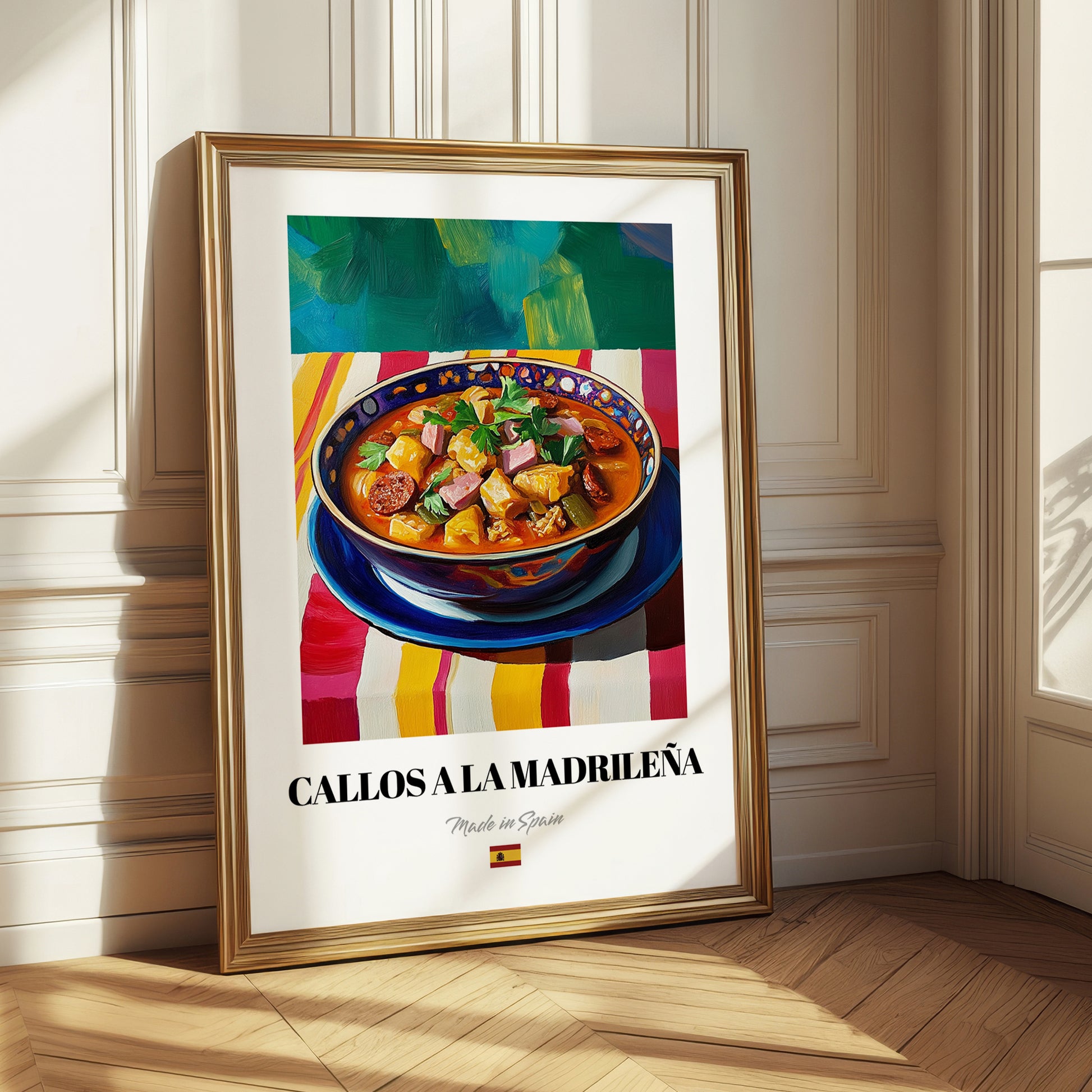 Callos a la Madrileña – Colorful Oil Painting, Spanish Food Wall Decor