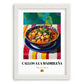 Callos a la Madrileña – Colorful Oil Painting, Spanish Food Wall Decor, placed in minimal white frame