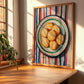Perrunillas – on Striped Tablecloth, Spanish Dessert Wall Decor, clean layout with no caption