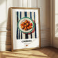 Chorizo – on Striped Tablecloth, Spanish Food Wall Art