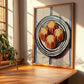 Canelés de Bordeaux – on Striped Tablecloth, French French Pastry Still Life, clean layout with no caption
