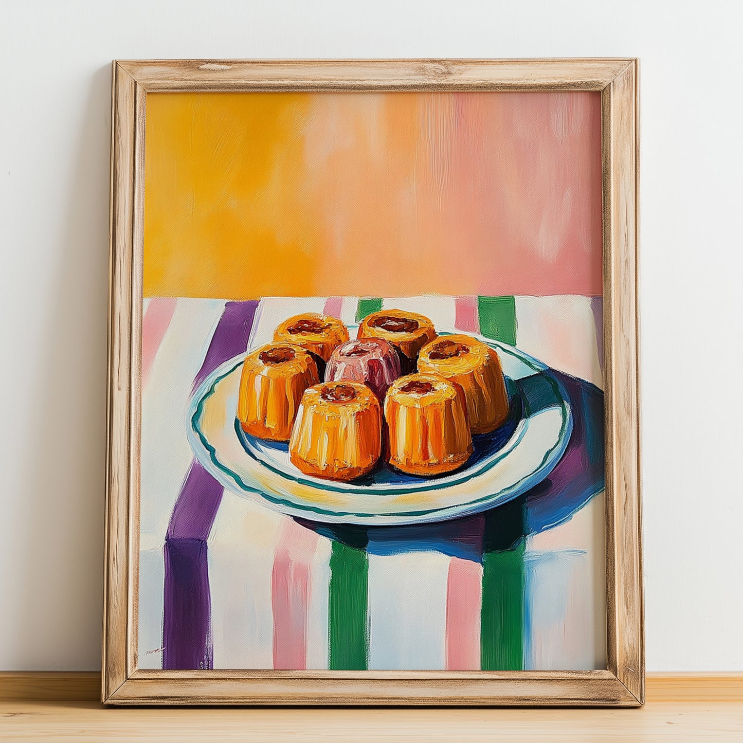 Canelés de Bordeaux – Art, French French Pastry Still Life, no-text version framed in wood