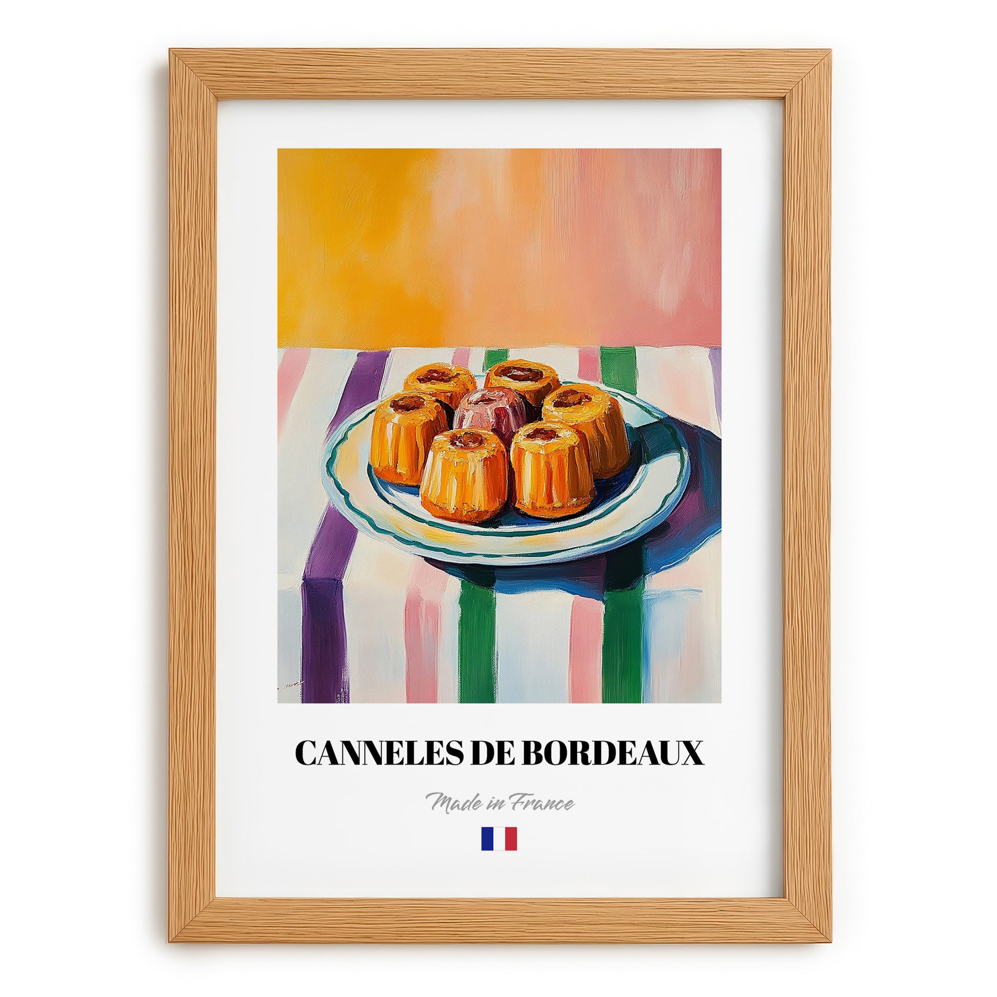 Canelés de Bordeaux – Art, French French Pastry Still Life, set in oak frame