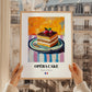 Opéra Cake – Colorful Oil Painting, French French Dessert Painting, styled in a charming Paris street view