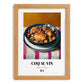 Coq au Vin – Art, French Food Wall Decor, set in oak frame