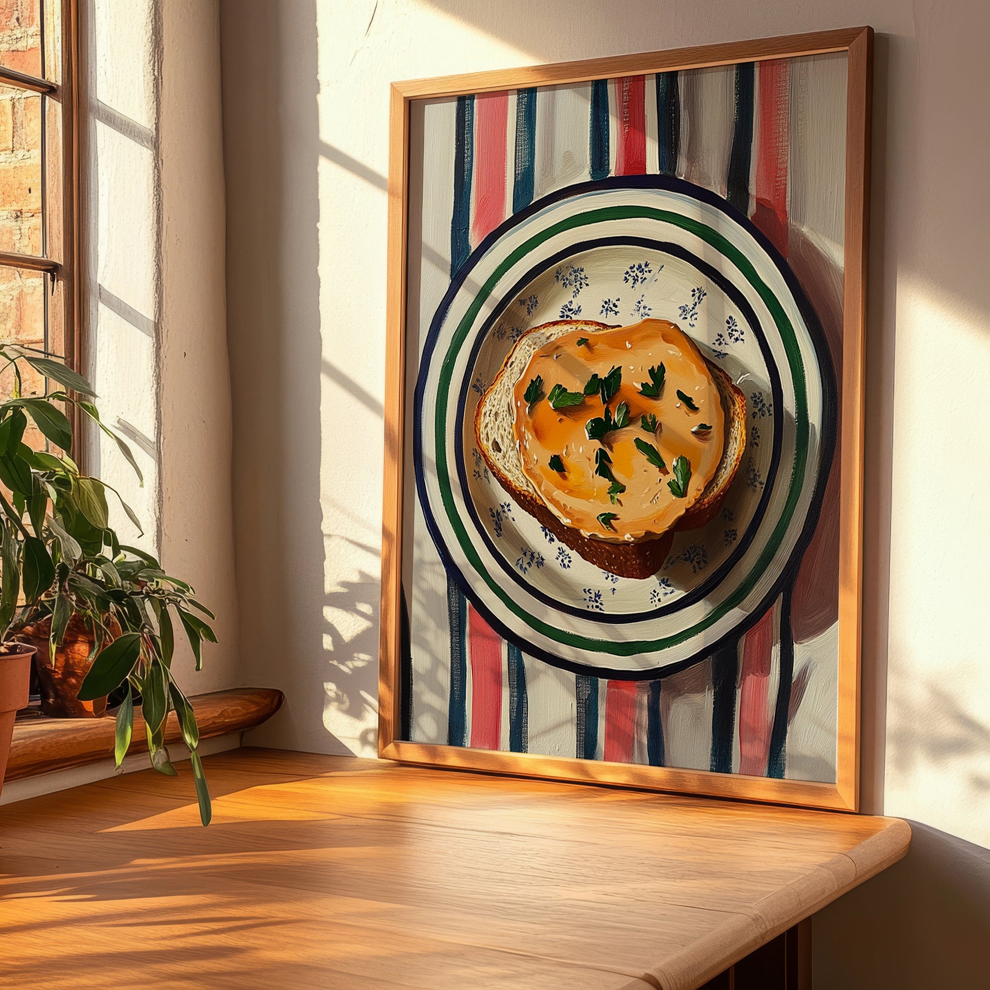 Foie Gras – Colorful Oil Painting, French Food Painting, clean layout with no caption