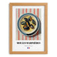 Moules Marinières – on Striped Tablecloth, French Food Art, set in oak frame