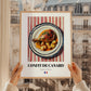 Confit de Canard – on Striped Tablecloth, French Food Illustration, styled in a charming Paris street view