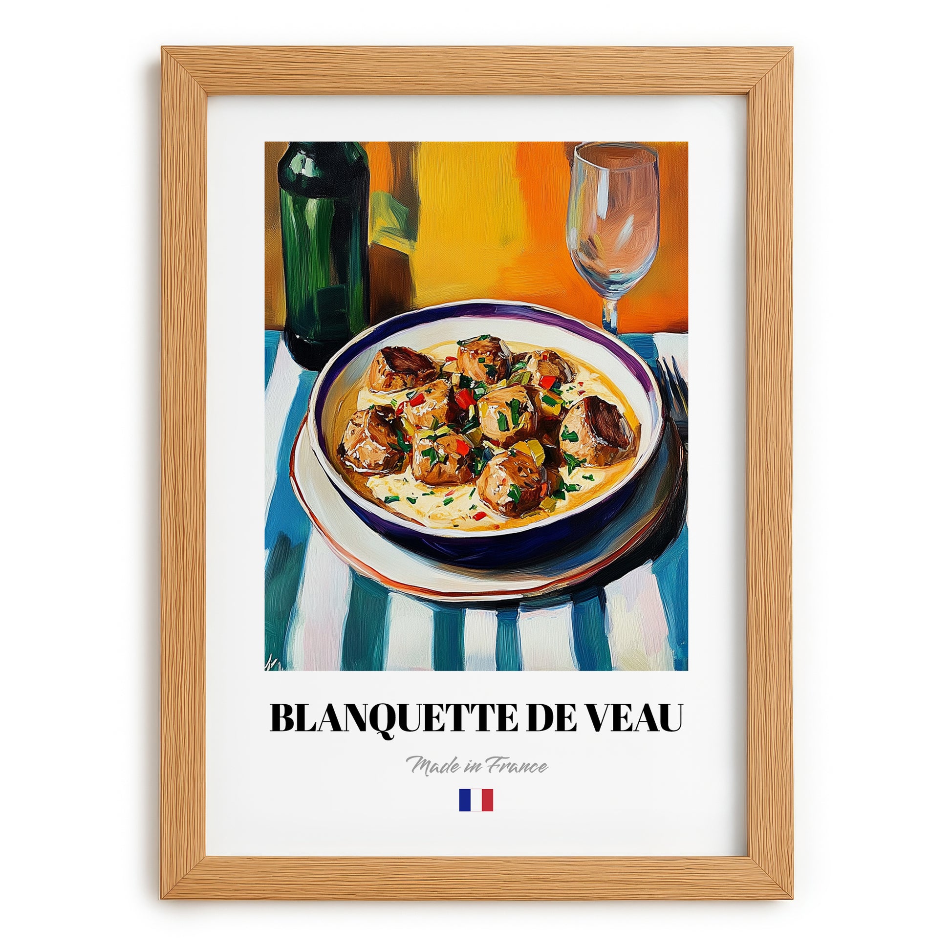 Blanquette de Veau – Oil Painting, French Food Wall Painting, set in oak frame