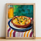 Tartiflette – Art, French Food Still Life, no-text version framed in wood