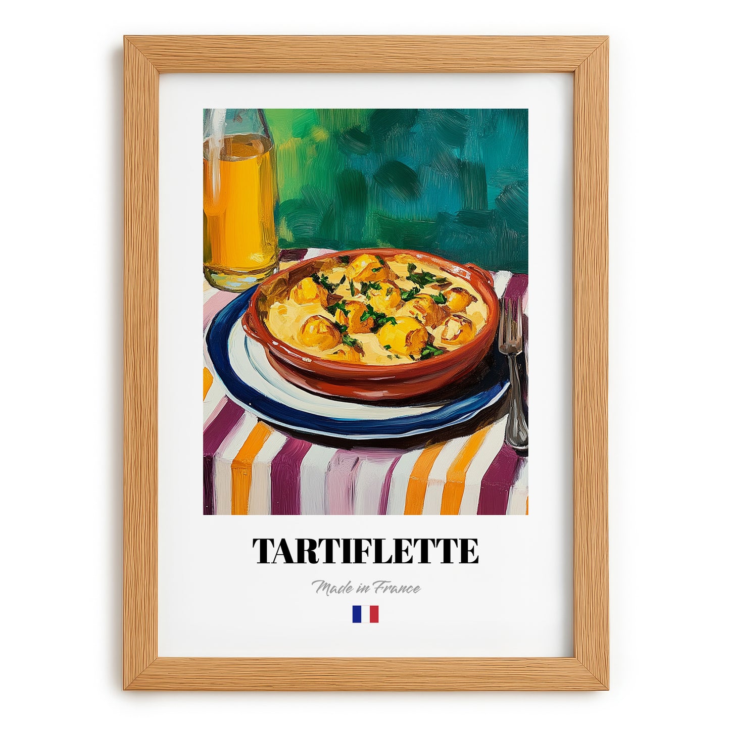 Tartiflette – Art, French Food Still Life, set in oak frame