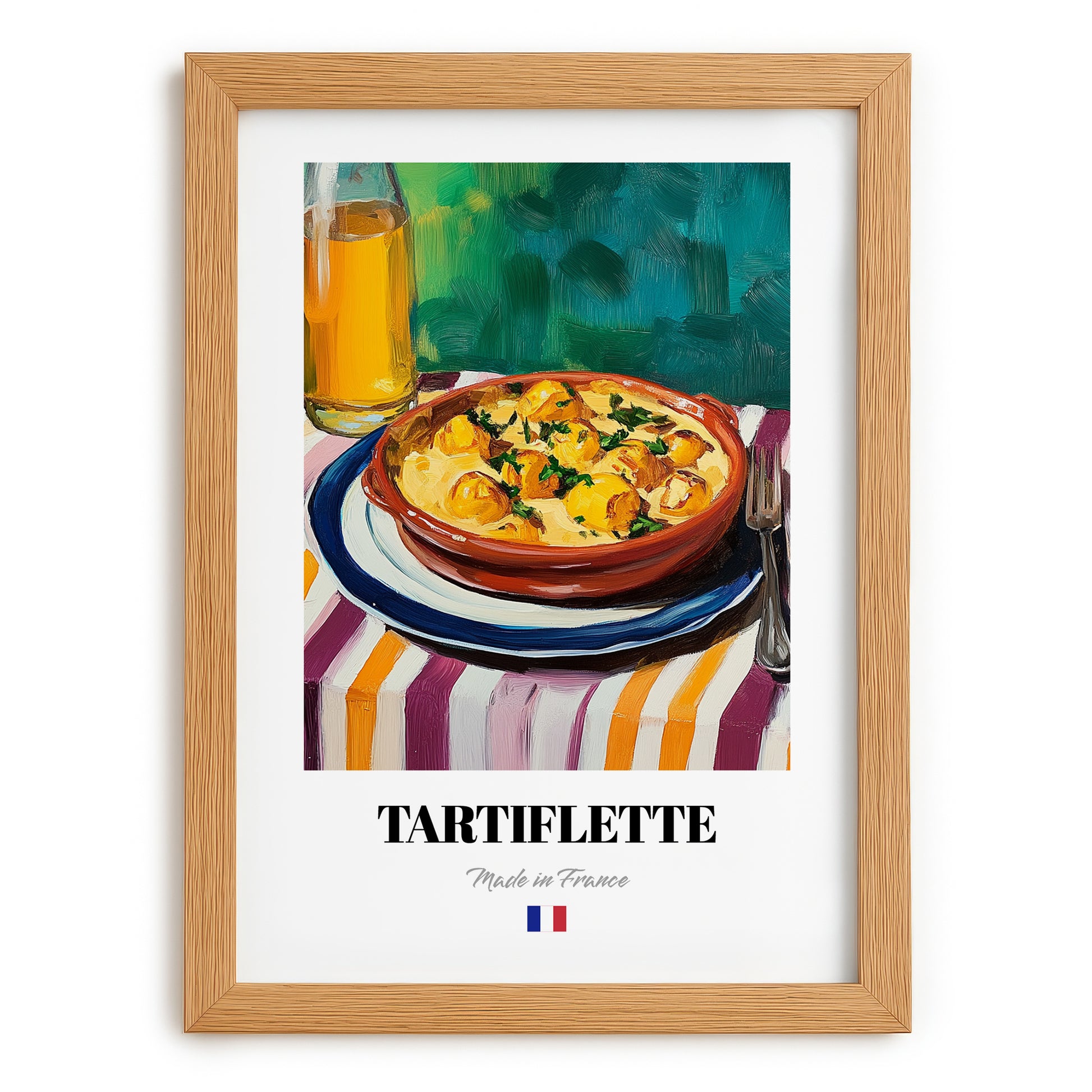 Tartiflette – Art, French Food Still Life, set in oak frame