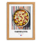 Tartiflette – on Striped Tablecloth, French Food Wall Decor, set in oak frame